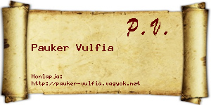Pauker Vulfia névjegykártya